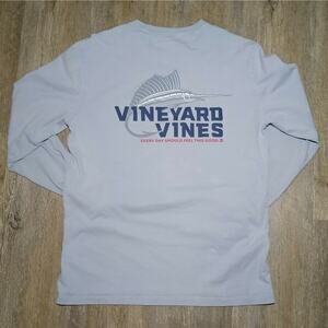 Vineyard Vines L/S Saltwater Marlin Swordfish Fish Men's Sz Small